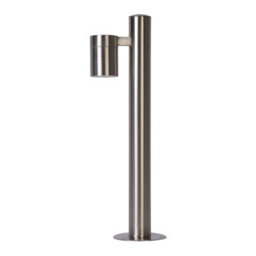 Lucide Arne-Led Modern Bollard Light Outdoor 6,3Cm - Led - Gu10 - 1X5W 2700K - Ip44 - Satin Chrome - thumbnail 1