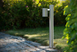 Lucide Arne-Led Modern Bollard Light Outdoor 6,3Cm - Led - Gu10 - 1X5W 2700K - Ip44 - Satin Chrome - thumbnail 3