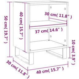 Berkfield Bedside Cabinet White 40X30X50 Cm Engineered Wood - thumbnail 9