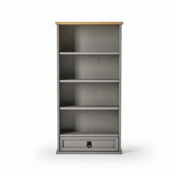 Mews Corona Grey Dvd 1 Drawer Bookcase Cd Rack Mexican Solid Pine - thumbnail 5