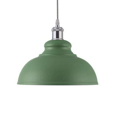 Innoteck Retro Industrial Dome Shape Pendant Lampshade - Green & Inner White - image 1