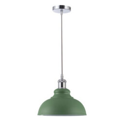 Innoteck Retro Industrial Dome Shape Pendant Lampshade - Green & Inner White - thumbnail 3