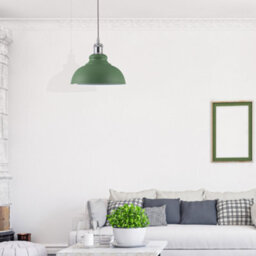 Innoteck Retro Industrial Dome Shape Pendant Lampshade - Green & Inner White - thumbnail 4