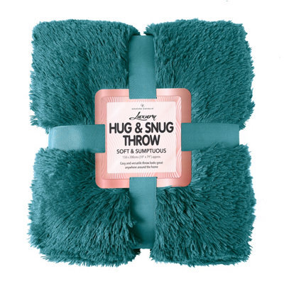 Gc Gaveno Cavailia Comfy Cuddle Throw 150X200 Cm Green For Sofas Large Double Bed, Luxury Fuzzy Warm Faux Fur Fluffy Blanket