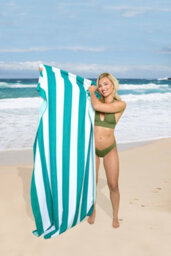 Gc Gaveno Cavailia 1Pk Beach Towel Cabana Stripe Sand Free 100X200 Teal - thumbnail 3