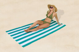 Gc Gaveno Cavailia 1Pk Beach Towel Cabana Stripe Sand Free 100X200 Teal - thumbnail 6