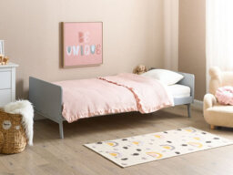 Beliani Bed Pine Wood Bonnac 90 X 200 Cm (Eu Single) Grey - thumbnail 2