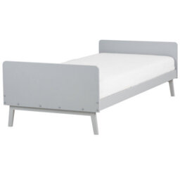 Beliani Bed Pine Wood Bonnac 90 X 200 Cm (Eu Single) Grey - thumbnail 1
