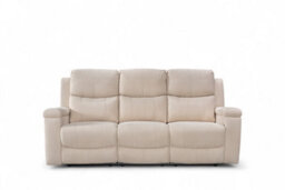 3 Seater Manual Recliner Sofa In Beige Fabric - thumbnail 3