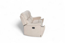 3 Seater Manual Recliner Sofa In Beige Fabric - thumbnail 6