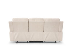 3 Seater Manual Recliner Sofa In Beige Fabric - thumbnail 7