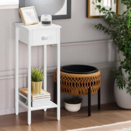Rafaelo Mobilia Set Of 2 Tall Bedside Nightstand Tables - thumbnail 3