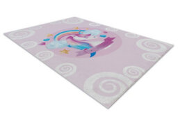RugsX Bambino 2533 Washing Carpet Unicorn, Rainbow For Children Anti-Slip - Pink 200X290 Cm - thumbnail 3