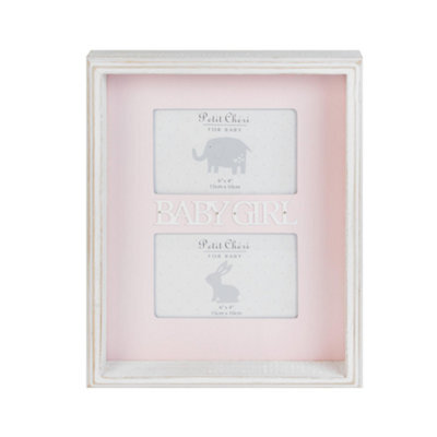 "Petit Cheri Double Box Photo Frame 6X4"" - Baby Girl" - image 1