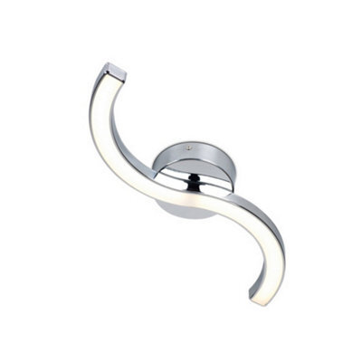Luminosa Lighting Luminosa Bezier Integrated Led Semi Flush Light Chrome