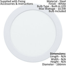 Elegant White Round Led Flush Downlight For Walls And Ceilings - 10.5W Spotlight - thumbnail 2
