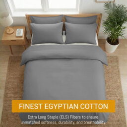 Pamposh 400 Thread Count Egyptian Cotton King Size Duvet Cover Set Premium Cotton Luxury Bedding Set With Zipper Closure - thumbnail 9