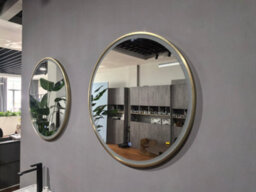 Lumora 800mm Round Brushed Gold Large Led Bathroom Mirror - Front-Lit Tri-Light And Anti-Fog - thumbnail 5