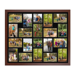AK Frames 80X70Cm Rose Wood Modern Multi Photo Frame With Black Mount - Holds 20 Apertures (18X) 6X4, (2X) 4X4 Photos - thumbnail 1