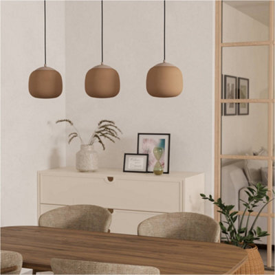 Loops Stylish Modern Taupe Triple Pendant Ceiling Light For Indoor Home Decor - image 1