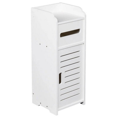 White Waterproof Bathroom Storage Cabinet Free Standing Cabinet Organizer Unit F - image 1
