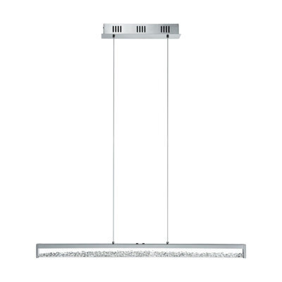 Elegant Chrome Plated Pendant Ceiling Light With Clear Glass And Crystal Shade - image 1