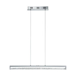 Elegant Chrome Plated Pendant Ceiling Light With Clear Glass And Crystal Shade - thumbnail 1