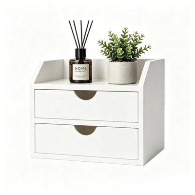 White Desktop Storage Organizer With 2 Drawers - image 1