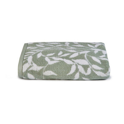 Dreams & Drapes Sandringham 100% Cotton Sage Jacquard Towel - image 1