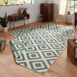 The Rugs Malta Reversible Indoor Outdoor Rug Flatweave Polypropylene In Green - thumbnail 4