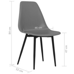 Berkfield Dining Chairs 2 Pcs Grey Pp - thumbnail 6