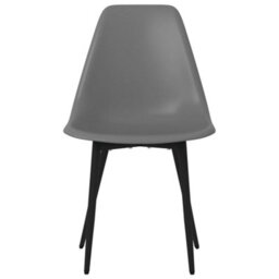 Berkfield Dining Chairs 2 Pcs Grey Pp - thumbnail 5
