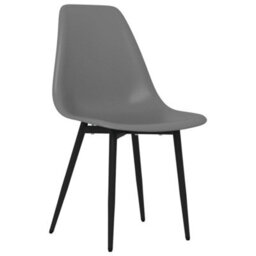 Berkfield Dining Chairs 2 Pcs Grey Pp - thumbnail 3