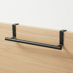 Geezy Black Over Door Hanging Towel Rail Holder Rack Hanger Kitchen Bathroom Cupboard - thumbnail 1