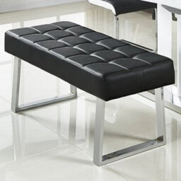 Furniture in Fashion Austin Small Faux Leather Dining Bench In Black