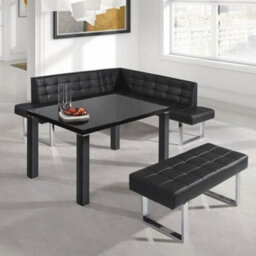 Furniture in Fashion Austin Small Faux Leather Dining Bench In Black - thumbnail 2
