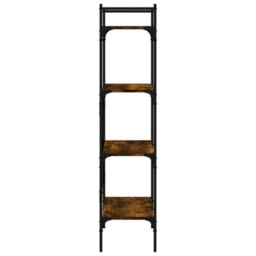Berkfield Bookcase 4-Tier Smoked Oak 56X31.5X138.5 Cm Engineered Wood - thumbnail 5