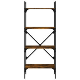 Berkfield Bookcase 4-Tier Smoked Oak 56X31.5X138.5 Cm Engineered Wood - thumbnail 4