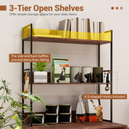 Costway Modern Cat Litter Box Enclosure Hidden Cat Washroom Cabinet-Brown - thumbnail 4