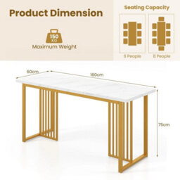 160Cm Rectangular Kitchen Table - thumbnail 2