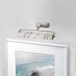 Luminosa Lighting Elstead Winchfield 2 Light Medium Picture Light Polished Nickel & White Marble Effect - thumbnail 3