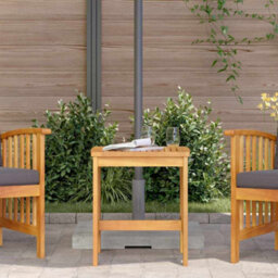 Berkfield Sturdy Side Table Brown Solid Acacia Wood - thumbnail 4