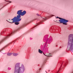 Ohs Cowboy Print Flannel Fleece Throw Blanket Soft Bedspread, Pink - 125 X 150 Cm - thumbnail 2