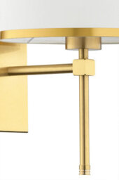 Luminosa Lighting Luminosa Abbano Wall Lamp With Shade Cream With Gold Strip, Brushed Brass - thumbnail 4