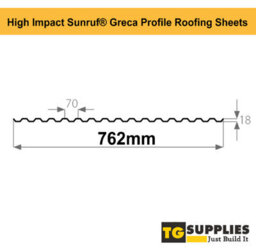 Pack Of 8 - High Impact Sunruf Translucent Pvc Corrugated Greca Box Profile Roofing Sheets 1830mm - 6Ft - thumbnail 2