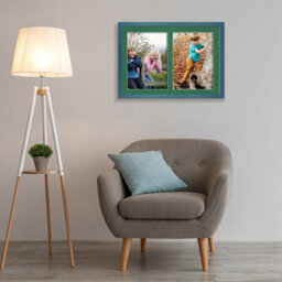 AK Frames 20X14 Navy Blue Sleek Multi Photo Frame With Emerald Mount - Holds 2 Apertures (2X) A4 Photos - thumbnail 3