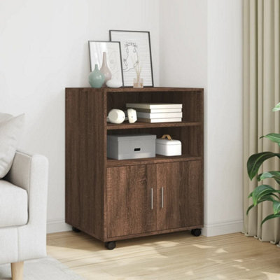 Berkfield Rolling Cabinet Brown Oak 60X48X81 Cm Engineered Wood - image 1