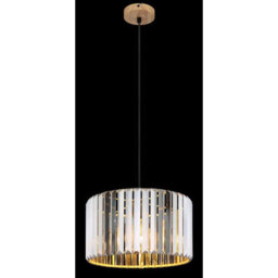 Luminosa Lighting Luminosa Run Pendant Ceiling Light Wood Look K5 Crystals Smoke Colored 1X E27 - thumbnail 4