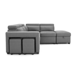 Home Detail Scarlett Right-Hand Corner Sofa With Storage, Grey Air Leather - thumbnail 4