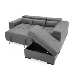 Home Detail Scarlett Right-Hand Corner Sofa With Storage, Grey Air Leather - thumbnail 8